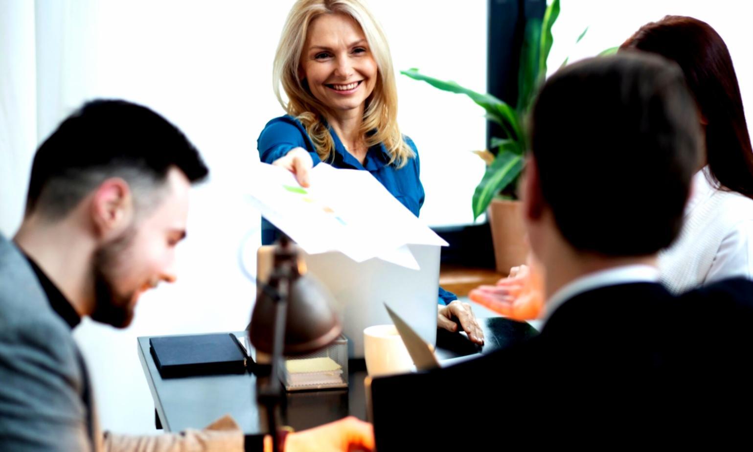 Professional analyzing financial documents